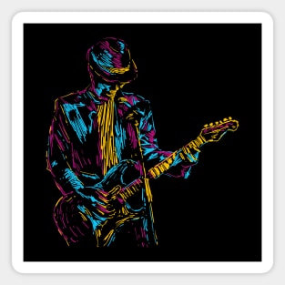 abstract guitar player colorful Magnet